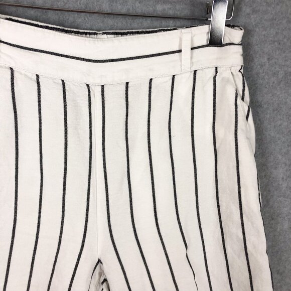 Joie White Striped Wide Leg Pants Linen Size Small - Picture 3 of 7